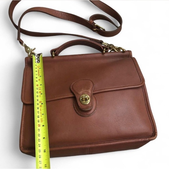 Vintage Authentic Leather Coach Willis Satchel Shoulder Bag #9927 Crossbody Tan - Picture 12 of 16